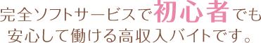 完全ソフトサービスで初心者でも 安心して働ける高収入バイトです。